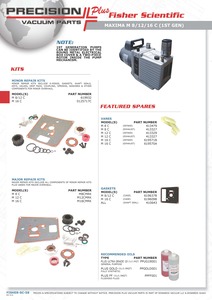 Valvole, bypass, molla, Fisher Scientific, Welch, Maxima, DirecTorr, Parte# 619582A