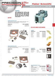 Palette, aspirazione - GX, Fisher Scientific, Welch, Maxima, DirecTorr, Parte# 619538B